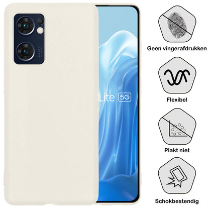 OPPO Find X5 Lite Hoesje Siliconen Backcover Lichtgewicht - Wit