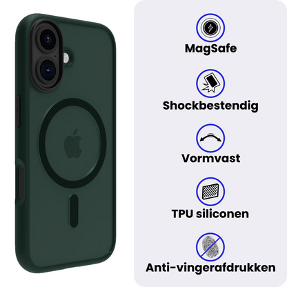 iPhone 17 Hoesje Geschikt voor Magsafe Backcover Shockproof - Donkergroen