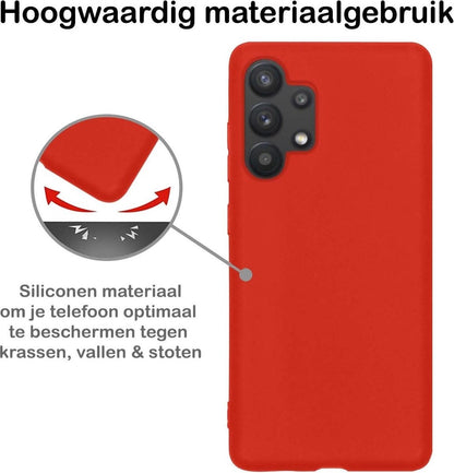 Samsung A32 5G Hoesje Siliconen Backcover Lichtgewicht - Rood