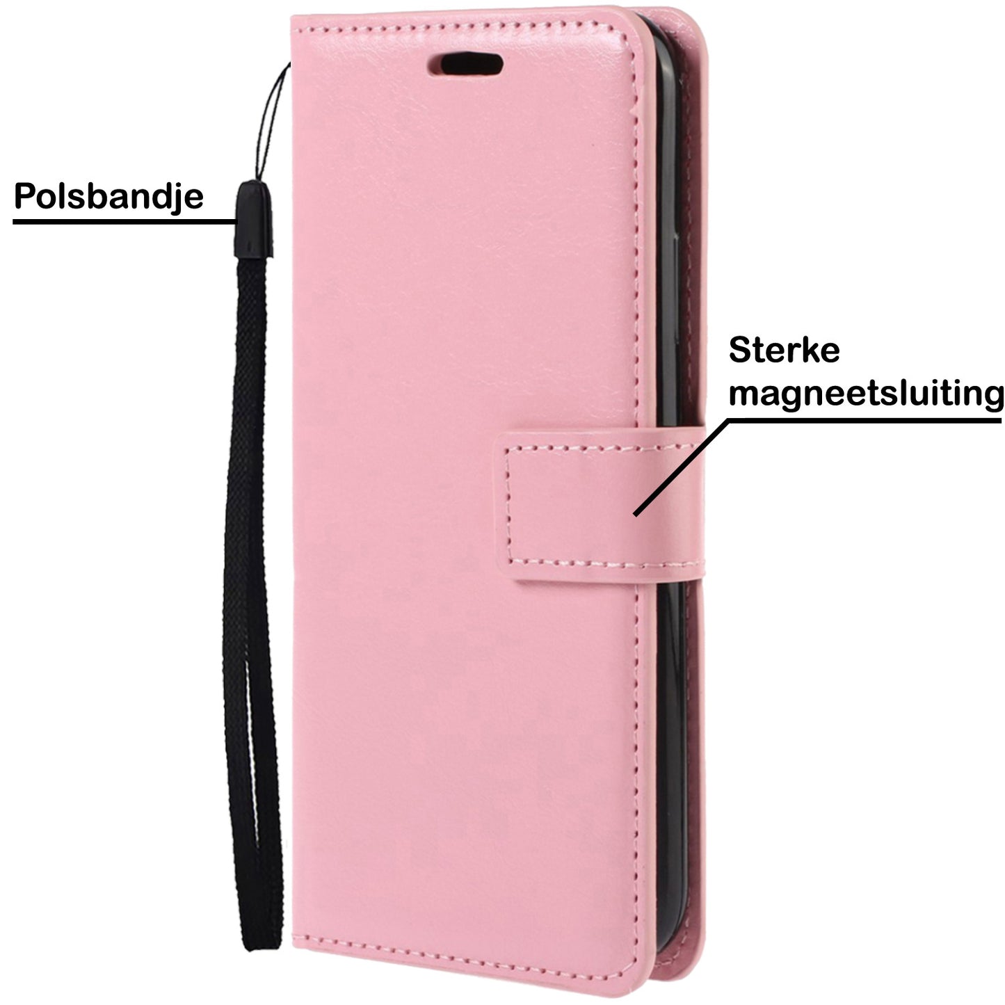 Samsung A02s Hoesje Book Case Kunstleer - Lichtroze