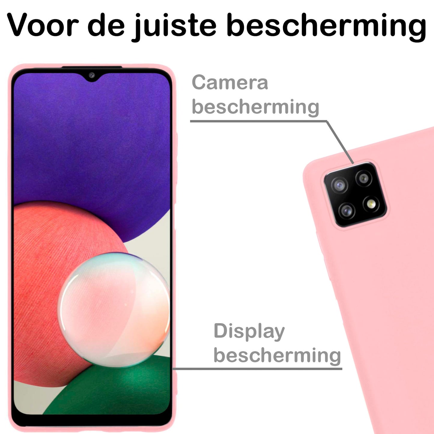 Samsung A22 4G Hoesje Siliconen - Lichtroze