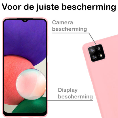 Samsung A22 4G Hoesje Siliconen - Lichtroze