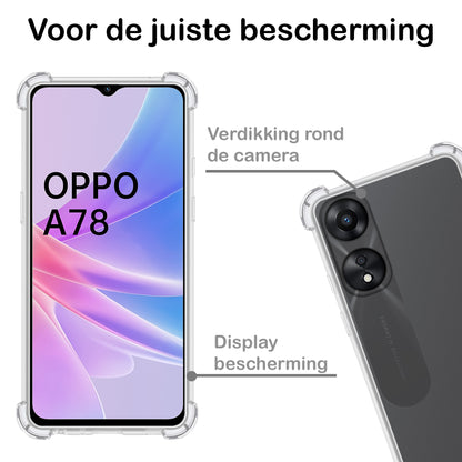 OPPO A78 5G Hoesje Shockproof Backcover Siliconen - Transparant