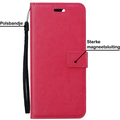 OnePlus Nord CE 3 Lite Hoesje Bookcase Cover met Kaarthouder - Donkerroze