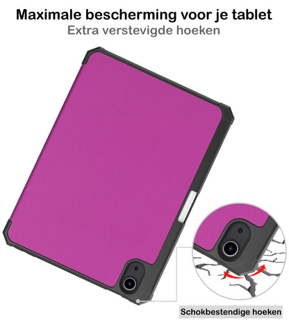 iPad Mini 6 Trifold Bookcase Hoes met Penhouder voor Apple Pen - Paars