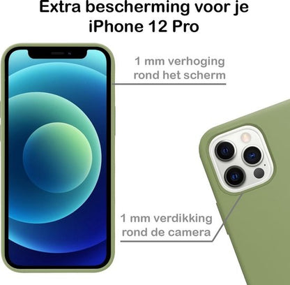 iPhone 12 Pro Max Hoesje Siliconen Backcover Lichtgewicht - Groen