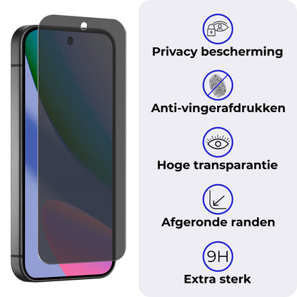 Google Pixel 11 Pro XL Screenprotector Gehard Glas - Privacy