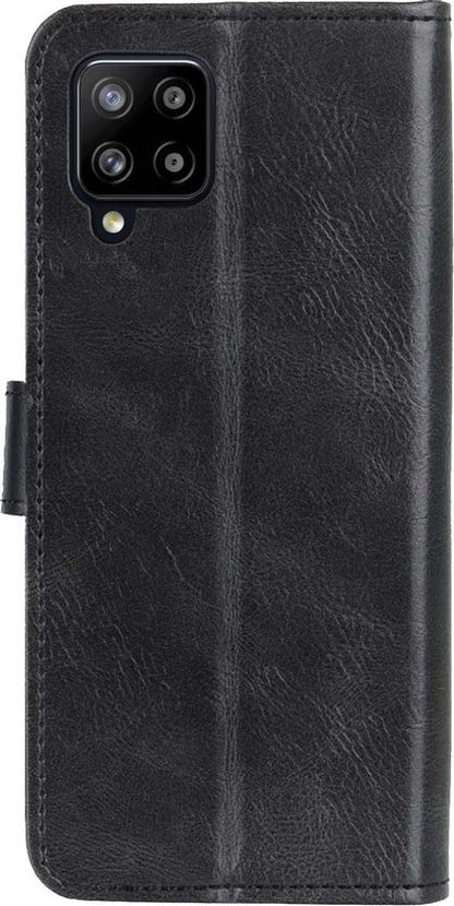 Samsung A12 Hoesje Bookcase Cover met Kaarthouder - Zwart