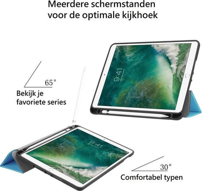 iPad 2018 Trifold Bookcase Hoes - Lichtblauw