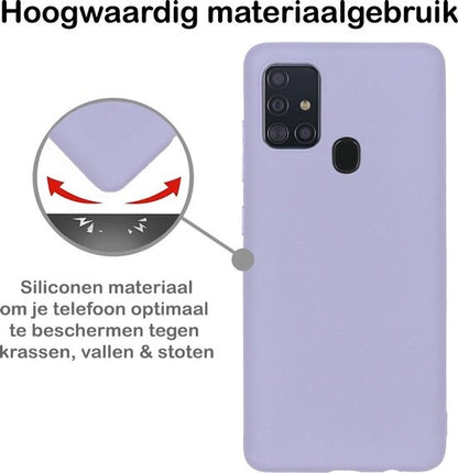 Samsung A21s Hoesje Siliconen Backcover Lichtgewicht - Lila