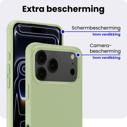 iPhone 17 Pro Hoesje Siliconen Backcover Lichtgewicht - Groen