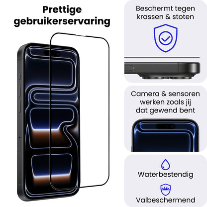 iPhone 17 Pro Screenprotector Gehard Glas met Installatieframe