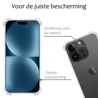 iPhone 15 Pro Max Hoesje Shockproof Backcover Siliconen - Transparant