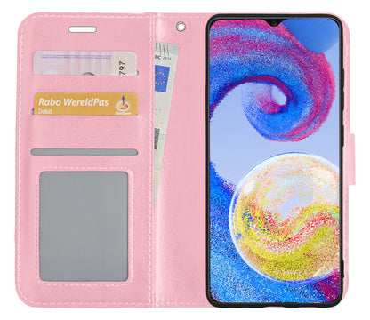 Samsung A04s Hoesje Book Case Kunstleer - Lichtroze