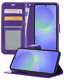 Samsung A36 Hoesje Bookcase Cover met Kaarthouder - Paars