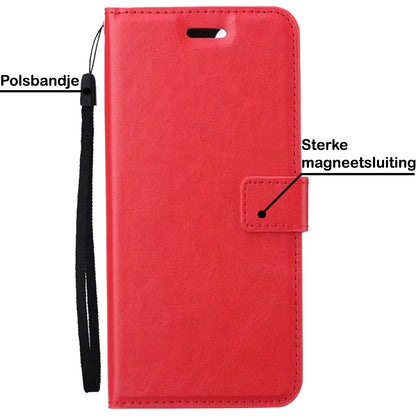 OnePlus Nord 2T Hoesje Bookcase Cover met Kaarthouder - Rood