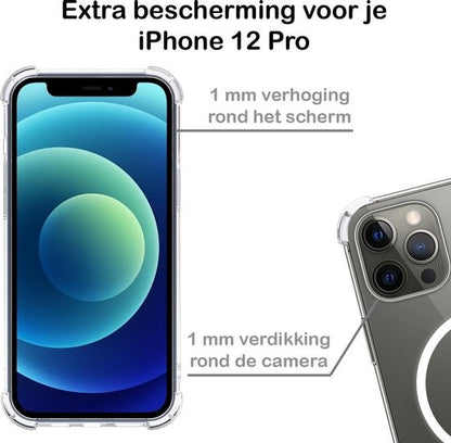 iPhone 12 Pro Hoesje Geschikt voor Magsafe Backcover Shockproof - Transparant