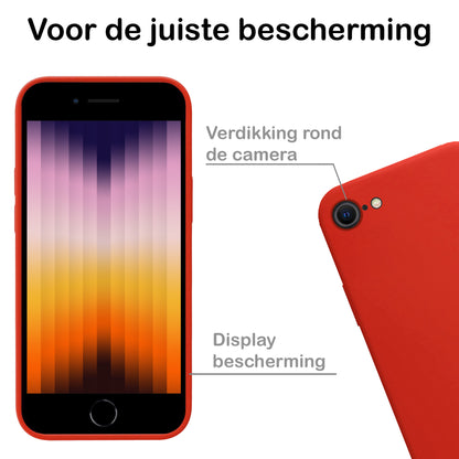 iPhone SE 2022 Hoesje Siliconen Backcover Lichtgewicht - Rood