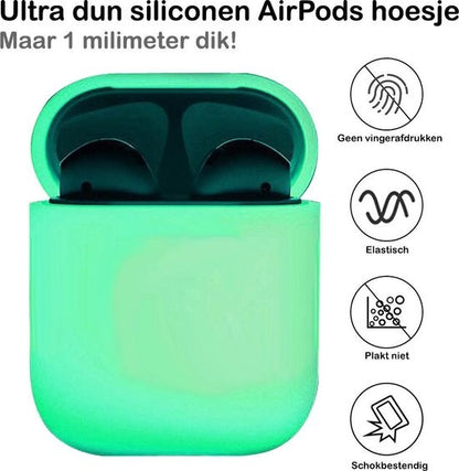 AirPods 1 Hoesje Siliconen Lichtgewicht - Glow in the dark