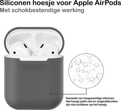 AirPods Hoesje Siliconen met Clip - Grijs