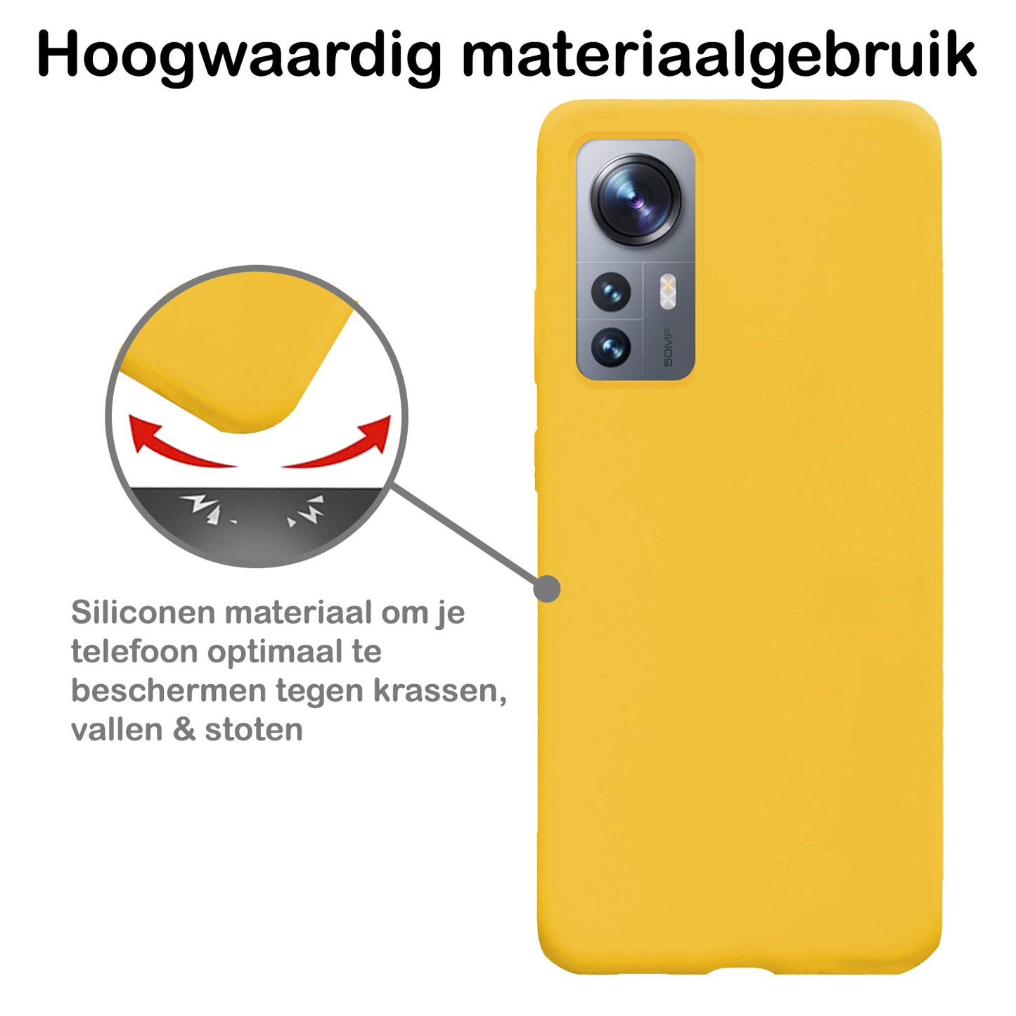 Xiaomi 12 Pro Hoesje Siliconen - Geel