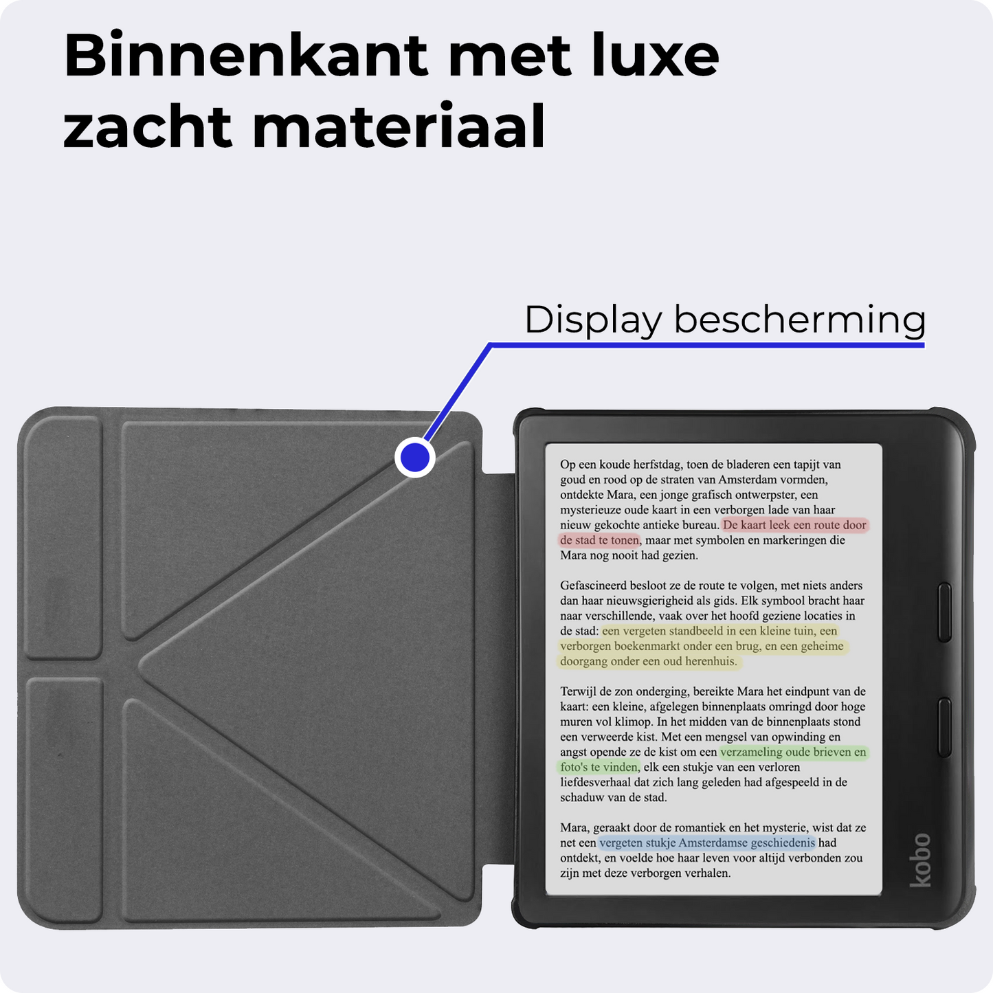 Kobo Libra Colour Trifold Hoesje - Donkerblauw