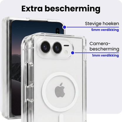 iPhone Duo Hoesje Geschikt voor Magsafe Backcover Shockproof - Transparant