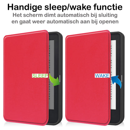 Kobo Clara 2E Bookcase Hoes Shockabsorberend - Rood