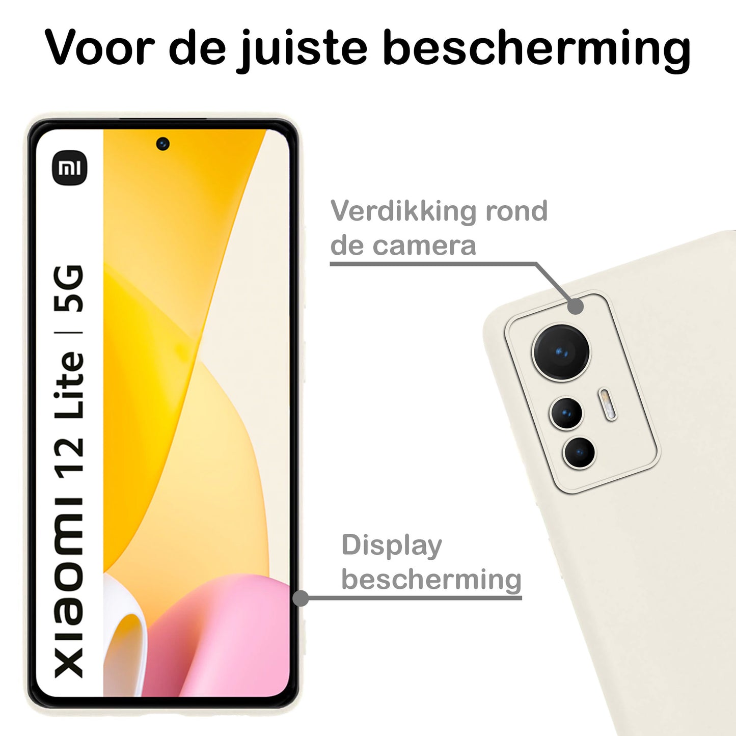 Xiaomi 12 Lite Hoesje Siliconen - Wit