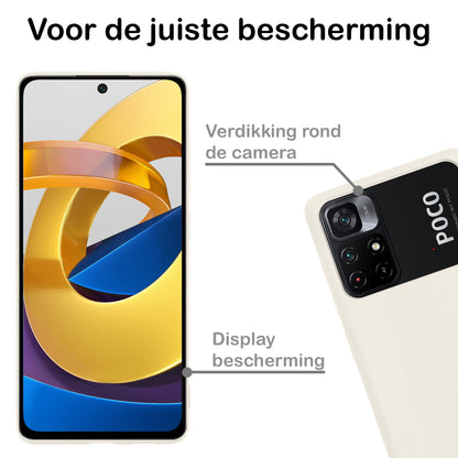 Xiaomi Poco M4 Pro 5G Hoesje Siliconen Backcover Lichtgewicht - Wit