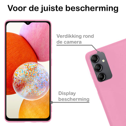 Samsung A14 Hoesje Siliconen Backcover Lichtgewicht - Roze