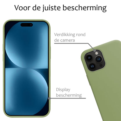 iPhone 15 Pro Max Hoesje Siliconen Backcover Lichtgewicht - Groen