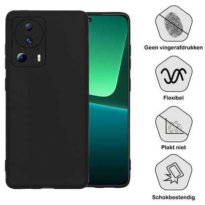 Xiaomi 13 Lite Hoesje Siliconen Backcover Lichtgewicht - Zwart