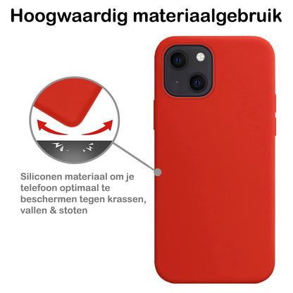 iPhone 14 Hoesje Siliconen Backcover Lichtgewicht - Rood