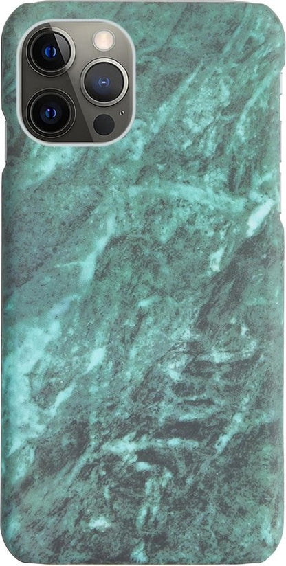 iPhone 12 Pro Hoesje Marmer Hard Case Cover - Groen