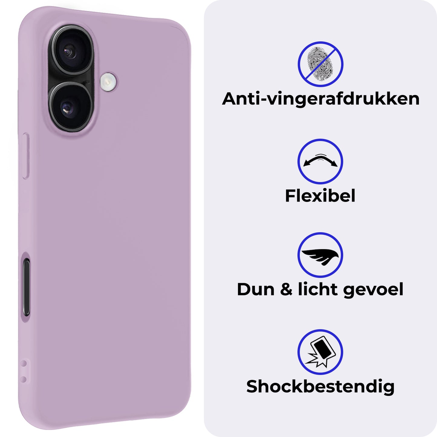 iPhone 16 Hoesje Siliconen - Lila