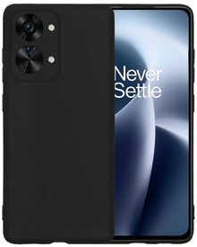 OnePlus Nord 2T Hoesje Siliconen Backcover Lichtgewicht - Zwart