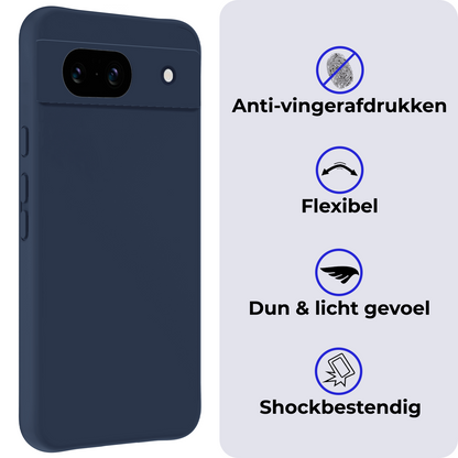 Google Pixel 8a Hoesje Siliconen Backcover Lichtgewicht - Donkerblauw