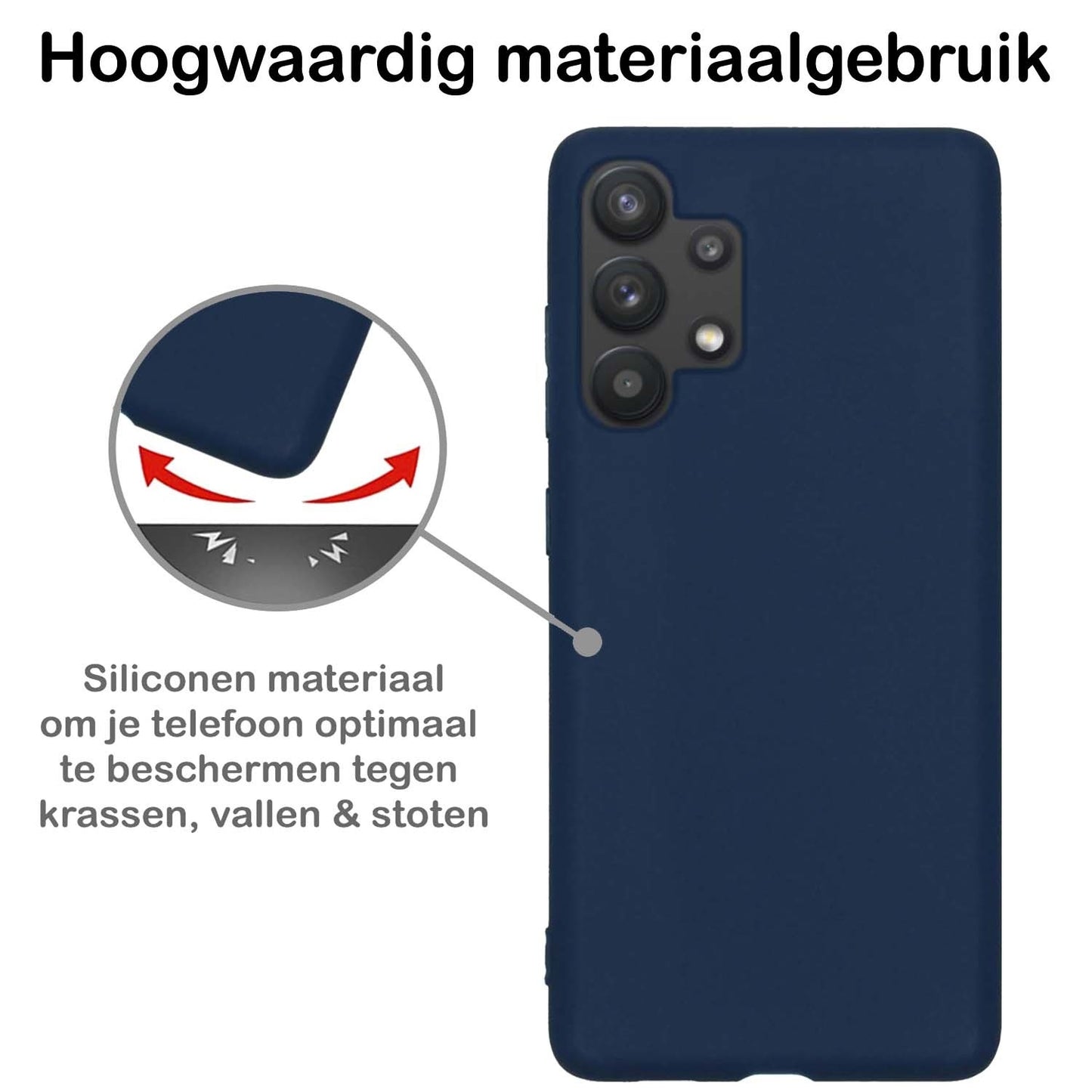 Samsung A32 4G Hoesje Siliconen - Donkerblauw