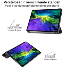 iPad Pro 2020 (11 inch) Trifold Bookcase Hoes - Zwart