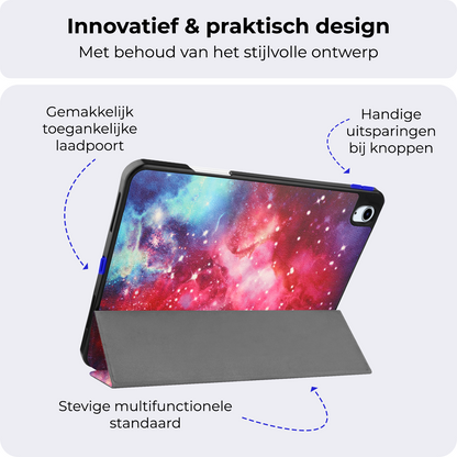 iPad Air 2024 / 2025 (11 inch) Trifold Bookcase Hoes met Penhouder voor Apple Pen - Galaxy