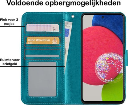 Samsung A52s Hoesje Bookcase Cover met Kaarthouder - Turquoise