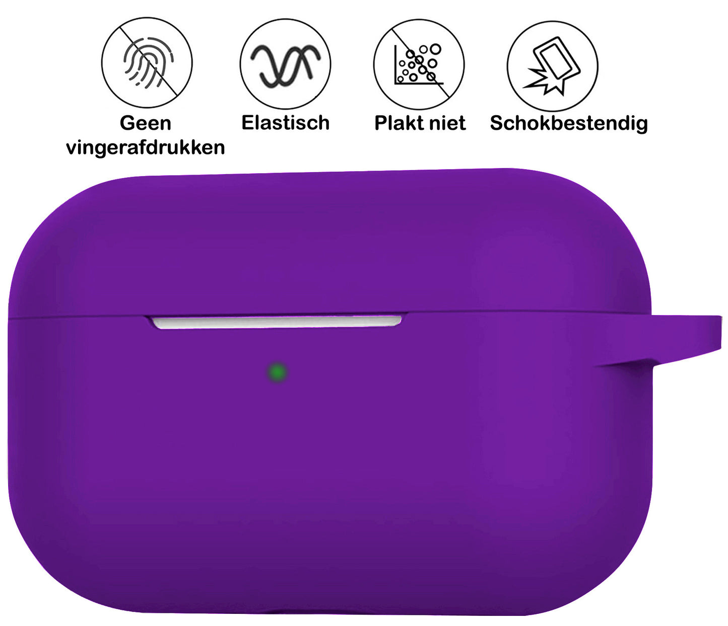 AirPods 3 Hoesje Siliconen met Clip - Paars