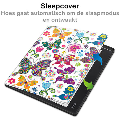 Kobo Elipsa 2E Trifold Hoesje - Vlinders