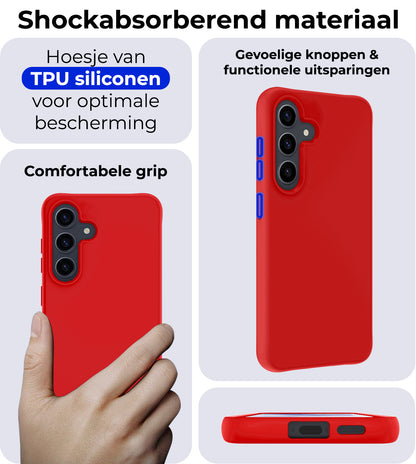Samsung A55 Hoesje Siliconen Backcover Lichtgewicht - Rood