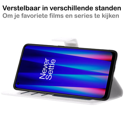 OnePlus Nord CE 2 Lite Hoesje Bookcase Cover met Kaarthouder - Wit