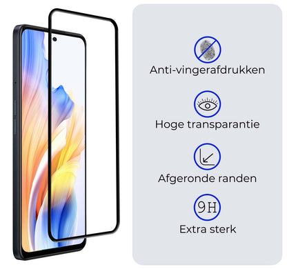 OPPO A58 Screenprotector Gehard Glas - Full Screen