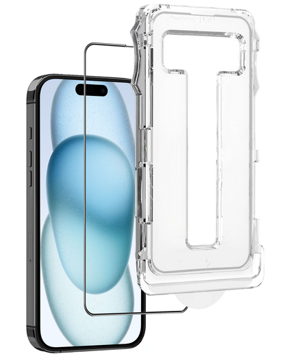 iPhone 15 Plus Screenprotector Flexibel Glas met Installatieframe