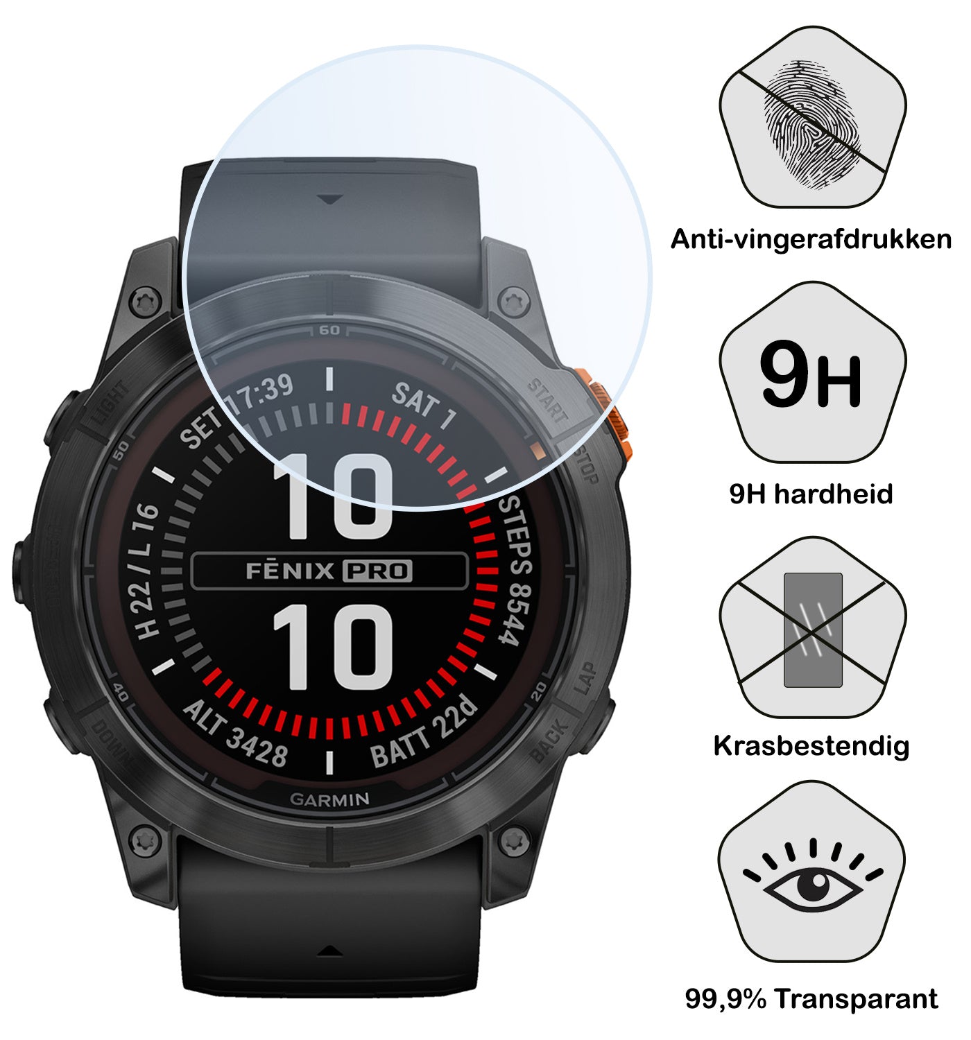 Garmin Fenix 7X Pro Screenprotector Tempered Glass