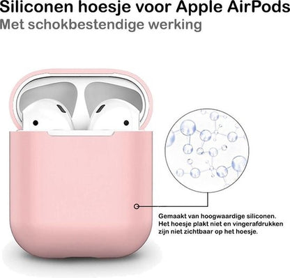 AirPods 1 Hoesje Siliconen Lichtgewicht - Lichtroze